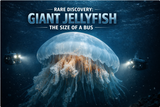 اكتشاف نادر… كاميرات أعماق البحار تلتقط قنديل بحر بحجم حافلة